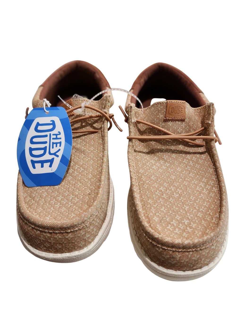 NWT HEYDUDE Men’s Wally Funk Block Print Macaroon Brown Size 9 - Picture 1 of 4